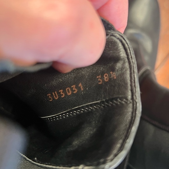 GUVC Authentic Prada Linea Rossa Men\'s Black Leather Chelsea Ankle Boots 38.5 main image 7